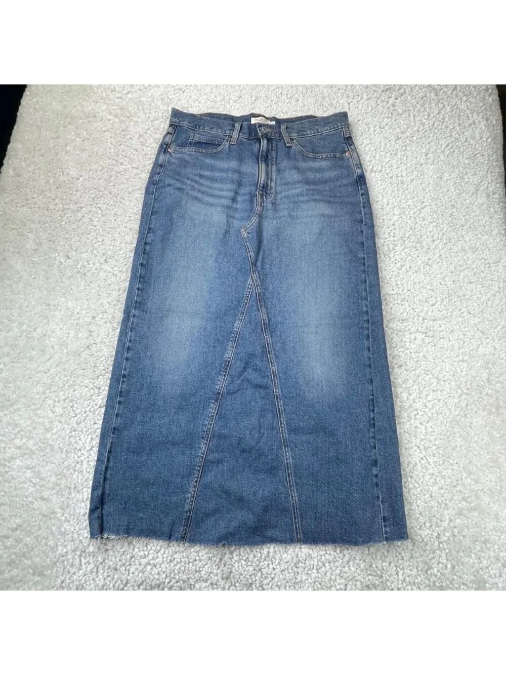 Levi's Strauss Signature Denim Maxi Skirt Heritage Raw Hem Blue Womens 10